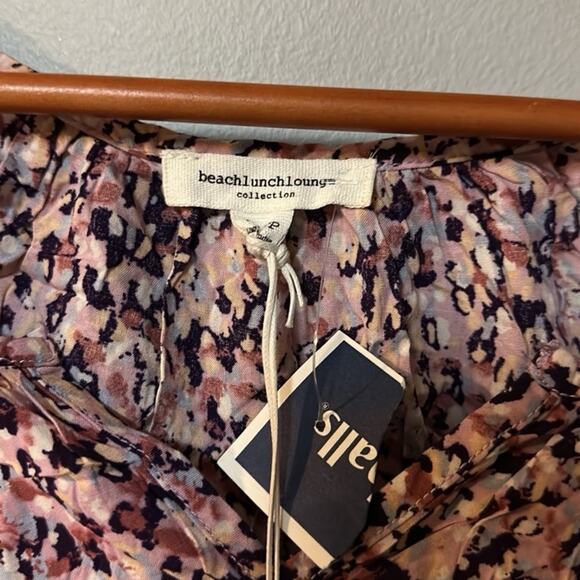 NEW Womens Size XS Beach Lunch Lounge Ruffle Shirt Floral print 100% viscose  Ne - Picture 2 of 5